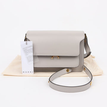 MARNI Medium Leder Trunk Schulter-Crossbody Bag Grau 159753129 [P]