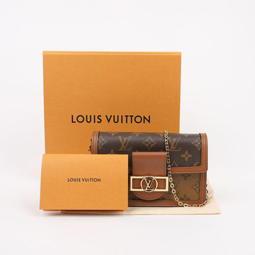 LOUIS VUITTON Dauphine-Kettenwallet aus Monogramm-Reverse-Canvas Crossbody Bag 159753205 [P]