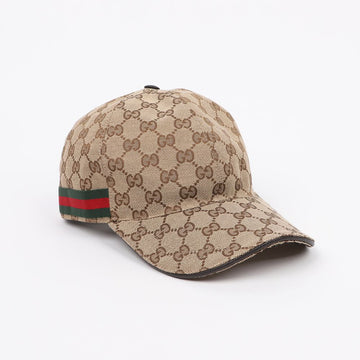 GUCCI Unisex GG Canvas Web Detail Baseball Cap Beige 159761300 [P]