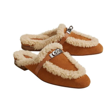 Hermes Kelly Mule Women's Slippers Natural H232123Z A3380 160108326 [P]