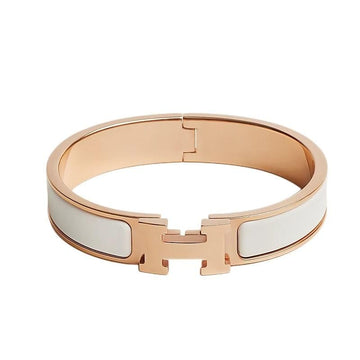 HERMES クリッカシュ H ブラン バングル レディース ブレスレット ローズゴールド ホワイト GM H700001FO31 160108351 [P]