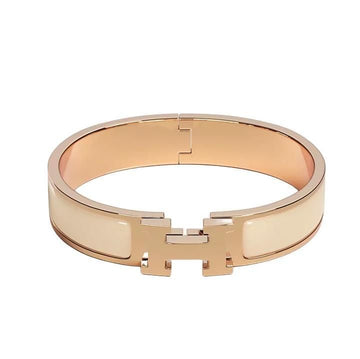 HERMES クリックアシュ H Blanc バングル ブレスレット クリーム ローズ ゴールド H700001FO85GM 160108363 [P]