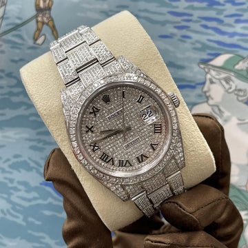 ROLEX Datejust 41mm Oyster Zifferblatt Volldiamant 126300 160108405 [P]