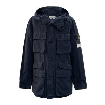 STONE ISLAND Feldjacke mit Patches aus Baumwolle und Leinen 33375635 [P]