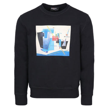KITON ジオメトリックプリントブラックスウェットシャツ UMK0265 ブラック 49669248 [P]