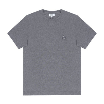 MAISON KITSUNE Kurzarm T-Shirt H131 Grau mit Fuchs Kopf 158374099 [P]