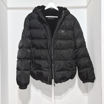 PRADA Schwarz Daunenjacke mit Shearling (SGC400) L734880 160110721 [P]
