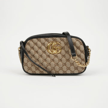 GUCCI GG Marmont オリジナル G キャンバス スモール ショルダーバッグ ベージュ エボニー 159760491 [P]