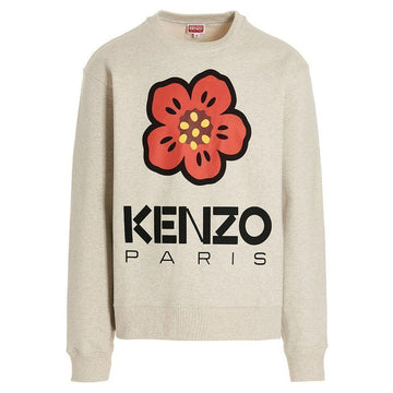 Kenzo 23SS Flower Logo Fleece Sweatshirt Ecru 5SW445 4ME 93 50503785 [P]