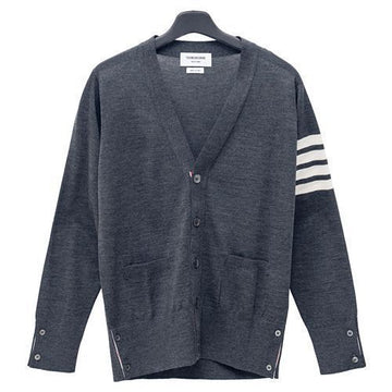 Thom Browne La Prima Men's 4-Bar Merino Wool Cardigan MKC002AY1014-022 31800979 [P]