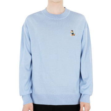 Maison Kitsune 23 S/S Men's Dress Fox Patch Knit Sweatshirt (Sky) KM00503KT1036 P408 54741872 [P]