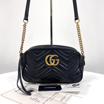 Gucci Marmont Matelassé Small Chain Crossbody Bag Black (447632) 160155125 [P]