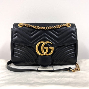Gucci Matelassé Chain Shoulder Bag Black (443496) 160155160 [P]