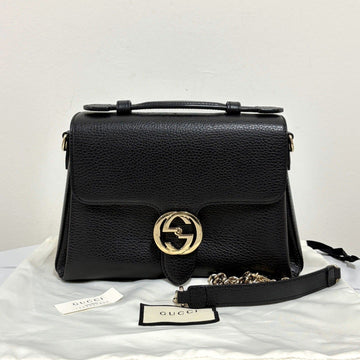 Gucci Interlocking Top Handle Tote Bag & Shoulder Bag Black (510302) 160155837 [P]