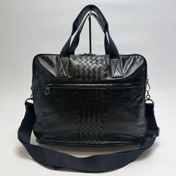 BOTTEGA VENETA Intrecciato Leder 2WAY Aktentasche Schwarz (Hochwertig, Unisex, Büro Tasche) 607-47 160156235 [P]