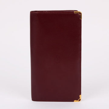 Cartier Burgundy Leather Logo Women's Long Wallet 160157536 [P]