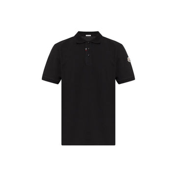 MONCLER Logo-Patch-Kragen-T-Shirt Schwarz 8A000 17 89A16 999 160157591 [P]