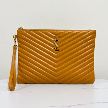 Saint Laurent Chevron Quilted Clutch Bag New Medium (559193) 160157627 [P]