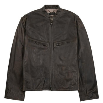 LEMAIRE Waxed Cow Leather Boxy Biker Jacket 160157633 [P]
