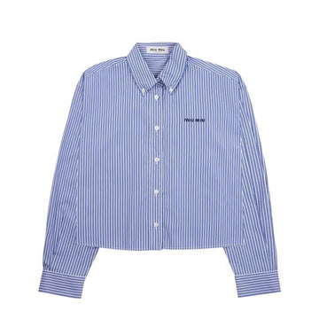 Miu Miu Micro Pinstripe Poplin Shirt 160157643 [P]