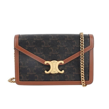 CELINE Trio Canvas Margo Chain Wallet Bag 160157649 [P]