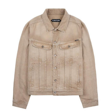 TOM FORD DMC103 JBZ gewaschene Sand-Ikone Denimjacke 160157683 [P]