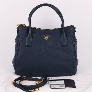 PRADA Vitello Goldene Blues Schultertasche 160157722 [P]