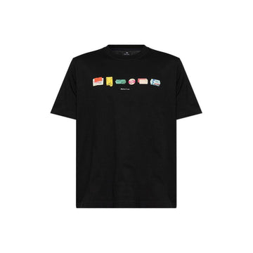 PAUL SMITH スティッカープリントレギュラーフィットTシャツブラックM2R011RWP687179 160157744 [P]