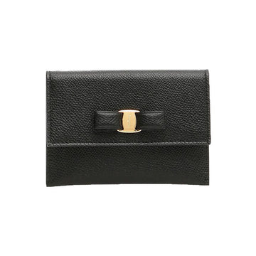 Salvatore Ferragamo 26FW Ribbon Card Holder Black 22-D155 0683522 160157757 [P]