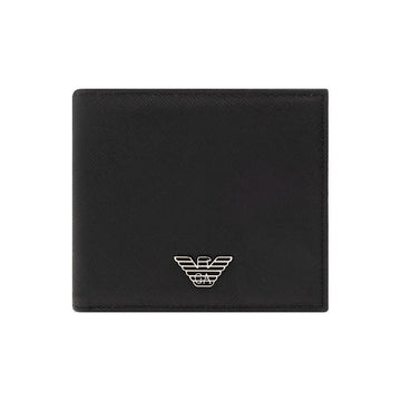 Armani Signature Silver Logo Wallet Black 26FW 160157814 [P]