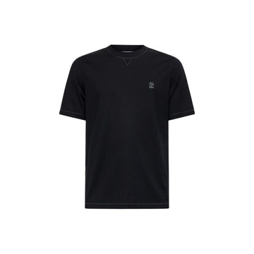 Brunello Cucinelli Embroidered Logo T-Shirt Black Gray M0B131328G CG938 160157848 [P]