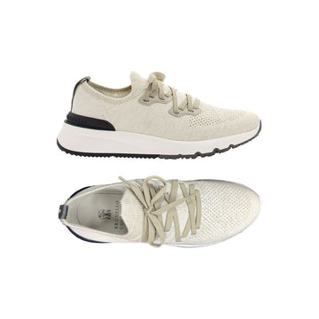 Brunello Cucinelli Logo Tab Sneakers Ivory MZUKISO250 CW751 160157852 [P]
