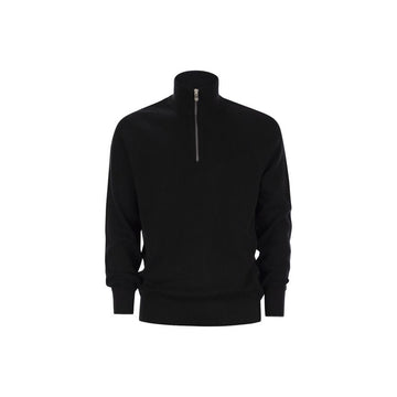 BRUNELLO CUCINELLI 26FW Englische Ripp Baumwolle Halblanger Reißverschluss Pullover Schwarz M29400104 CH101 160157859 [P]