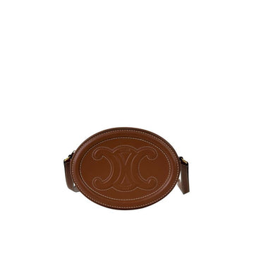 Celine Triomphe Cuire Oval Pulse Leather Shoulder Crossbody Bag Tan 198603DXC 160158635 [P]