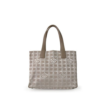 CHANEL Neue Reisetasche Jacquard CC-Logo Nylon Tote MM Beige A15991 160158641 [P]