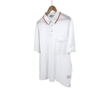 Hermes Men's Piqurecelie Cotton Polo Collar T-Shirt White XXL 467995HA 160158651 [P]