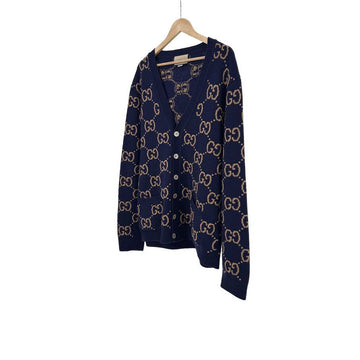 GUCCI Exklusive GG-Logo Jacquard Wolle Cardigan Navy 732881 XKC1P 4037 160158654 [P]