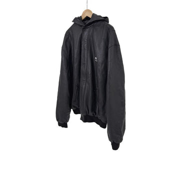 BALENCIAGA スポーティ ビ タクシー ブルゾン レザー フード ジャケット ブラウン 48 160158672 [P]