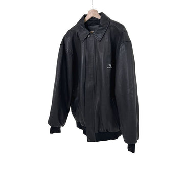 BALENCIAGA 男性用スポーティビタクシーブルゾンレザーバ bomberジャケットブラック 160158673 [P]