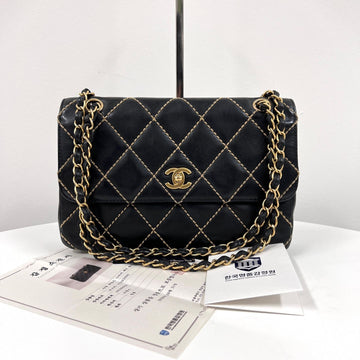 CHANEL Wild Stitch Chain Shoulder Bag Black 160159646 [P]