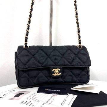 CHANEL Reise Klappen Ketten Schultertasche Schwarz 160159686 [P]