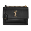 Saint Laurent Monogram Sunset Gold Medium Shoulder Bag Black 38625699 [P]