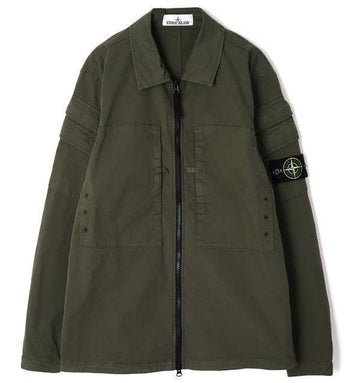 STONE ISLAND Stretch Baumwolle Gabardine Overshirt Regula 791510610 V0058 152201454 [P]