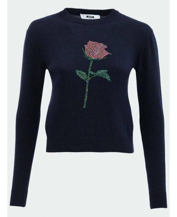 MSGM Rhinestone Rose Sweatshirt 152204910 [P]