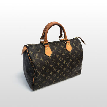 Louis Vuitton Brown M41526 Monogram Speedy 30 Tote Bag 160161475 [P]