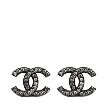 CHANEL CC-Logo Kristall Ohrringe Schwarz 160162288 [P]