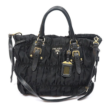 Prada Black Tessuto Pocono Fabric Gauffre 2WAY BN1788 160162354 [P]