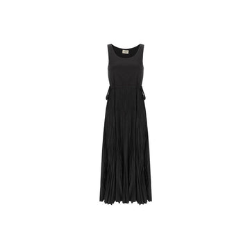 MaxMara Pleated Jersey Dress Black 2625626071 002 160162451 [P]