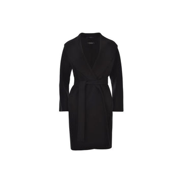 MAXMARA メッシ ベルト付きウールコート ブラック 2629016061 013 160162453 [P]