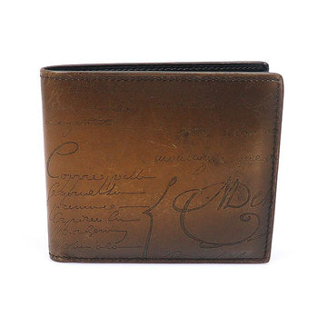 Berluti 235739 Cacao Intenso Venezia Calfskin Makore Scritto Wallet 160162503 [P]